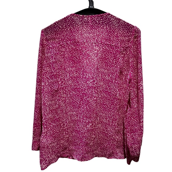 Joie 100% Silk Pink Daisy Blouse Chiffon Size Small - Picture 3 of 7